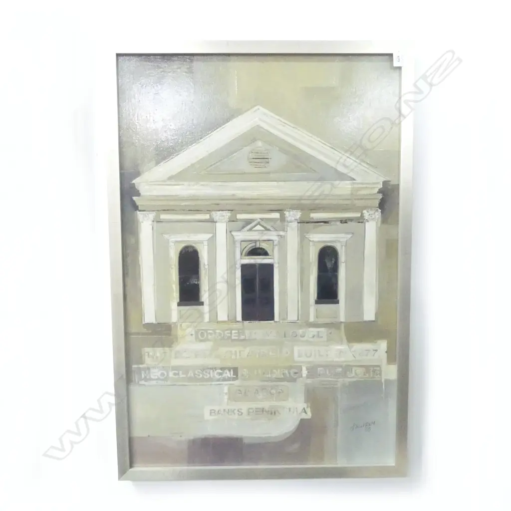 'ODDFELLOWS LODGE...' MIXED MEDIA ON CANVAS, SIGNED D'ALLFREY '05 900x600mm Image 1++