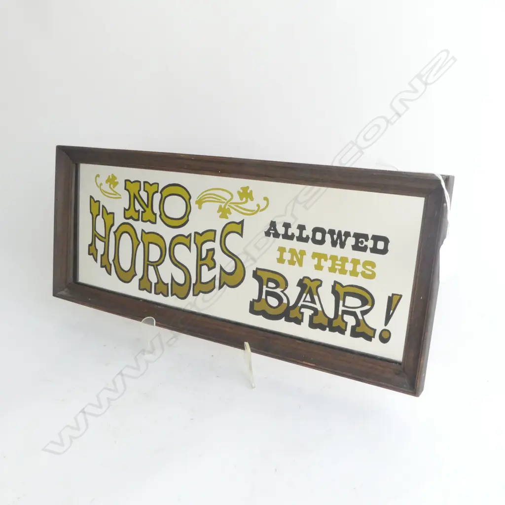 'NO HORSES' BAR MIRROR 435x180mm Image 1++