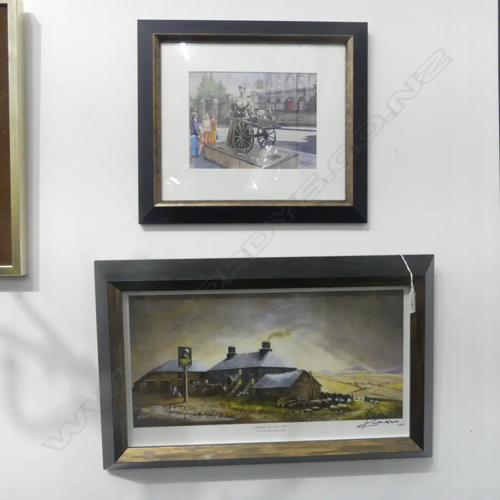 JAMAICA INN c.1850 repro from original painting by KERRIS, 200 X 410mm & MOLLY MALONE STATUE DUBLIN, DIGITAL PRINT Image 1++