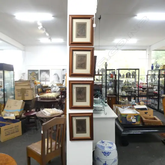 4 PRINTS 4 SEASONS 18THC PROBABLY BOOK ILLUSTRATIONS FRAMED 170X125mm