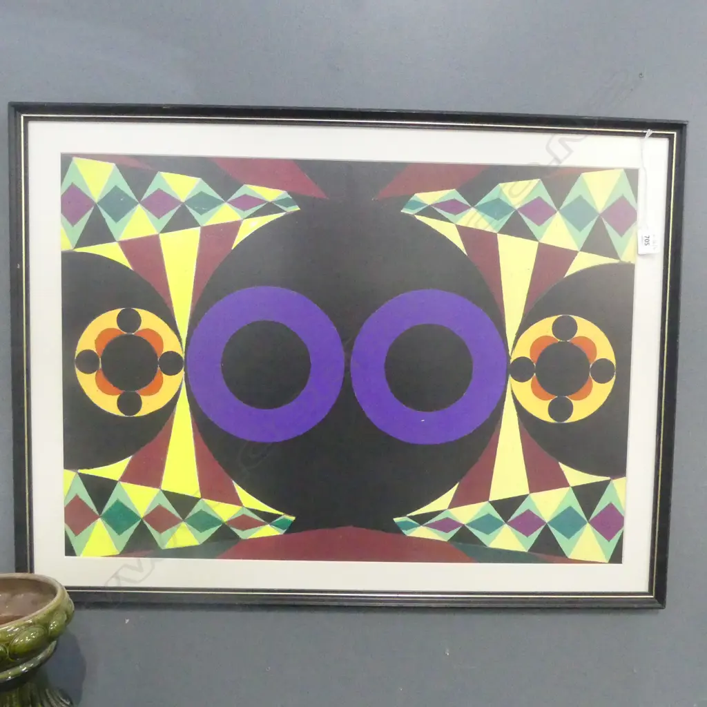 LLOYD HILLYER ABSTRACT ACRYLIC ON CARD 490x700mm Image 1++