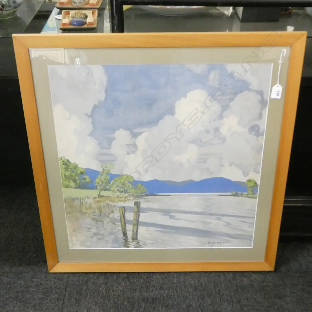 PAUL HENRY (1876-1958) 'LOUGH DERG' PHOTO-LITHO PRINT 540 x 540mm as used by L.M.S. Travel Co. Ireland Image 1++