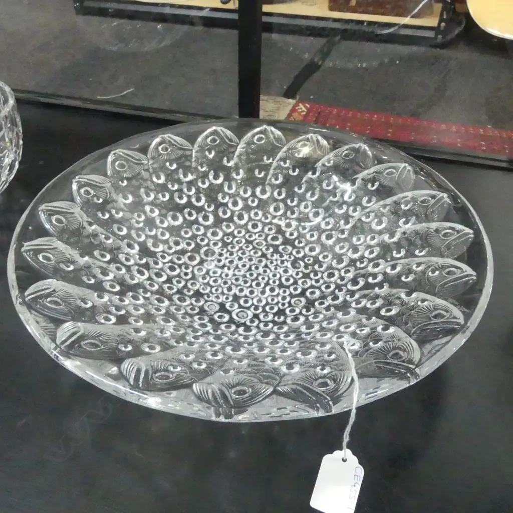 LALIQUE ROSCOFF SHALLOW BOWL, ETCHED MARK Dia.350mm Image 1++