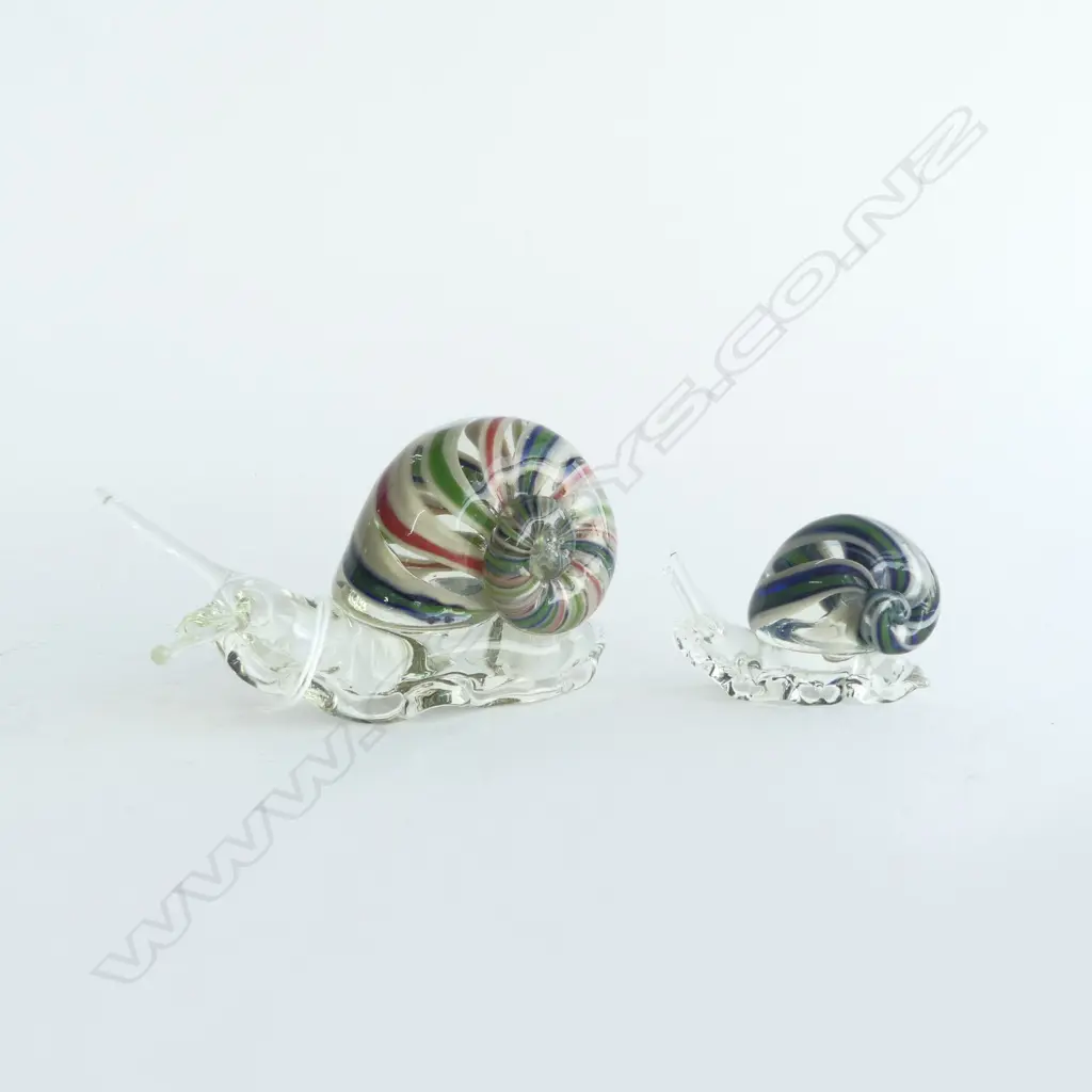 2 ART GLASS SNAILS L.120mm Image 1++