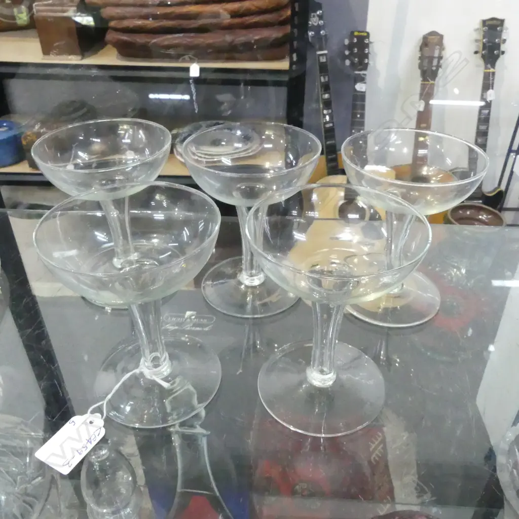 5 HOLLOW STEMMED CHAMPAGNE GLASSES Image 1++