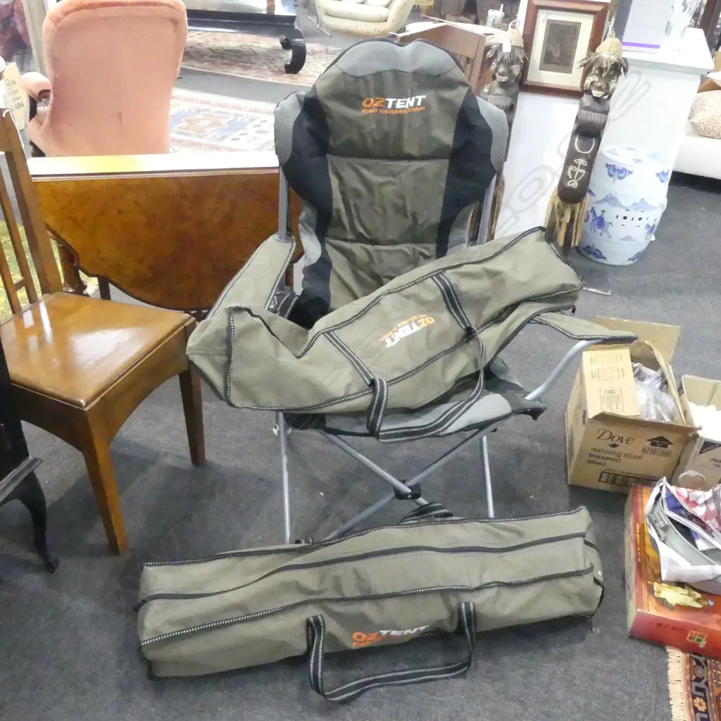PR OZTENT KING GOANNA FOLDING CAMPING CHAIRS, CASED Image 1++