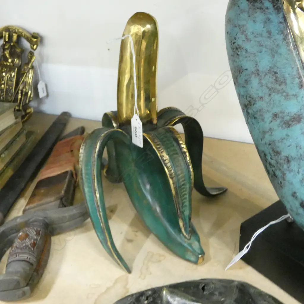 BRONZE BANANA H.280mm SIGNED BRUNO Image 1++
