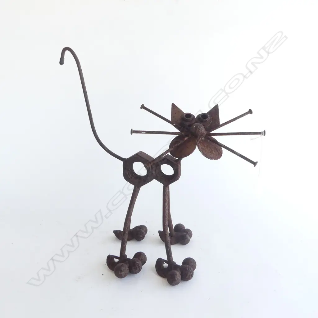 RUSTED CAT MADE FROM SCRAP METAL H.390mm Image 1++