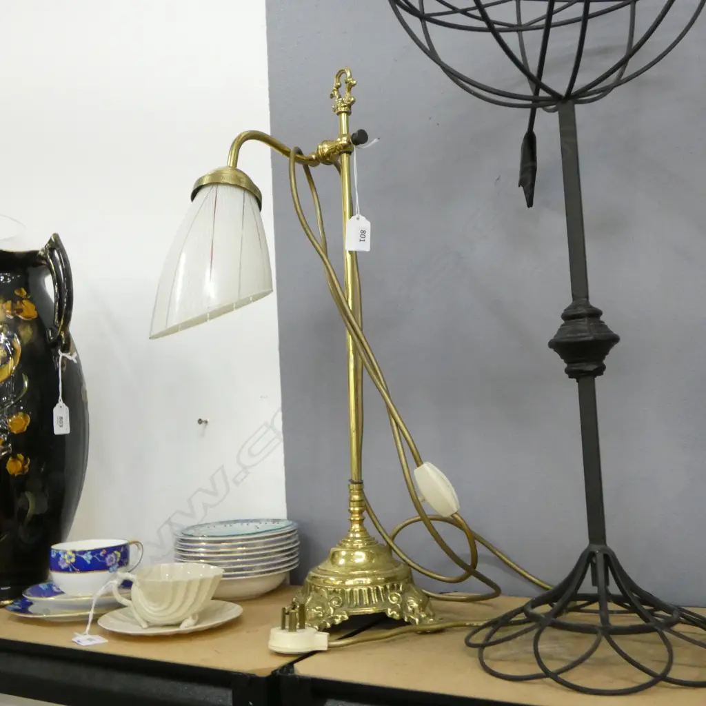 VINTAGE BRASS TABLE LAMP [WORKING] H550mm Image 1++