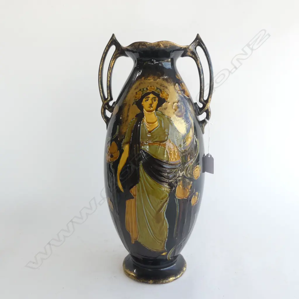 THOMAS FORRESTER & SONS ENGLISH ART NOUVEAU LARGE EDWARDIAN FIGURAL VASE H430MM Image 1++
