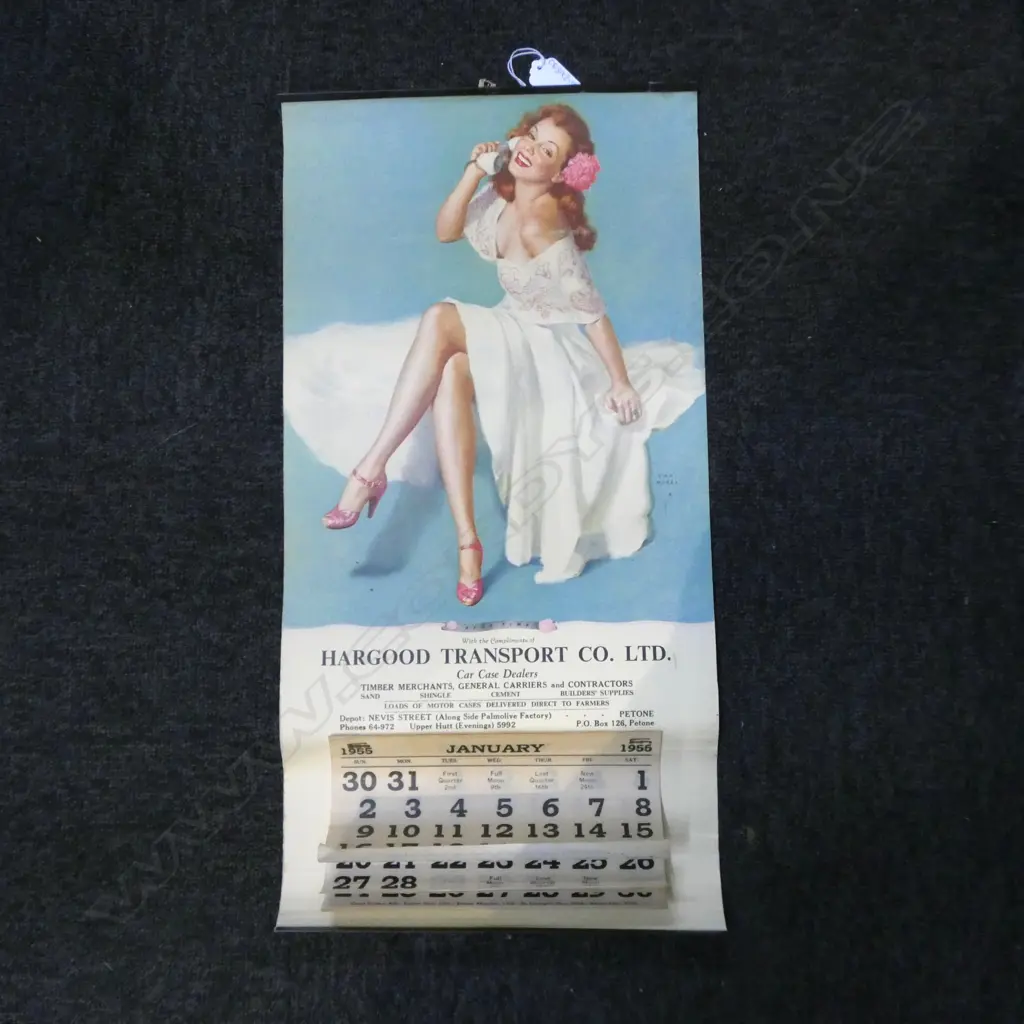 VINTAGE 'HARGOOD TRANSPORT CO. LTD' CALENDAR L.560mm Image 1++