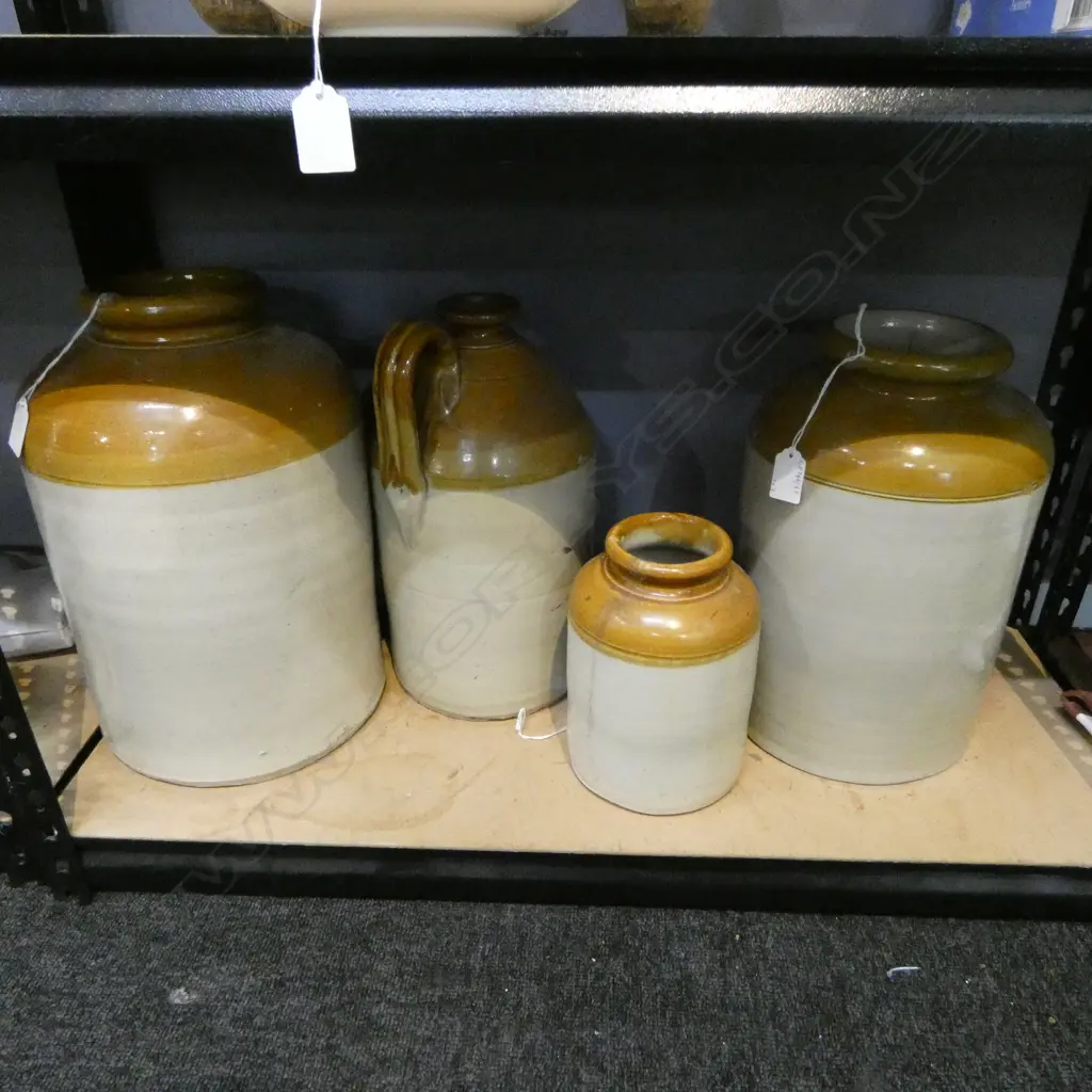 3 STONE CROCKS & BOTTLE H370M TALLEST Image 1++