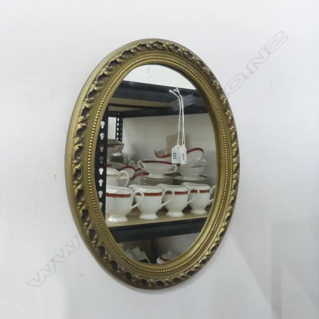 GOLD OVAL MIRROR 460x365mm Image 1++