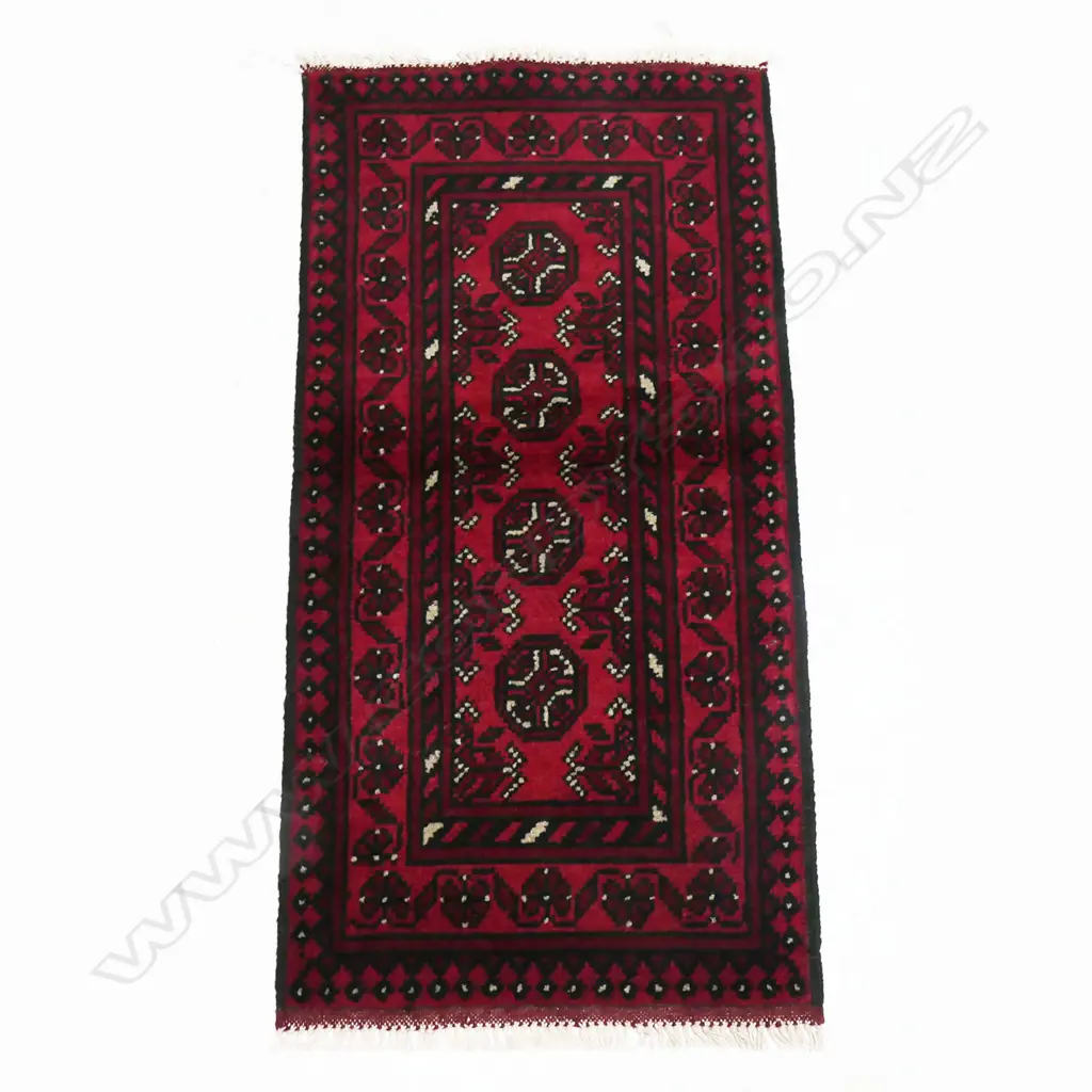 SM HANDKNOTTED TURKMAN RUG, 1000 x 510mm Image 1++
