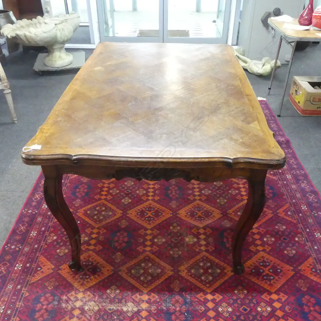 FRENCH STYLE PARQUET TOP EXTENSION DINING TABLE w. 2 LEAVES 1490x1000x750mm... Image 1++