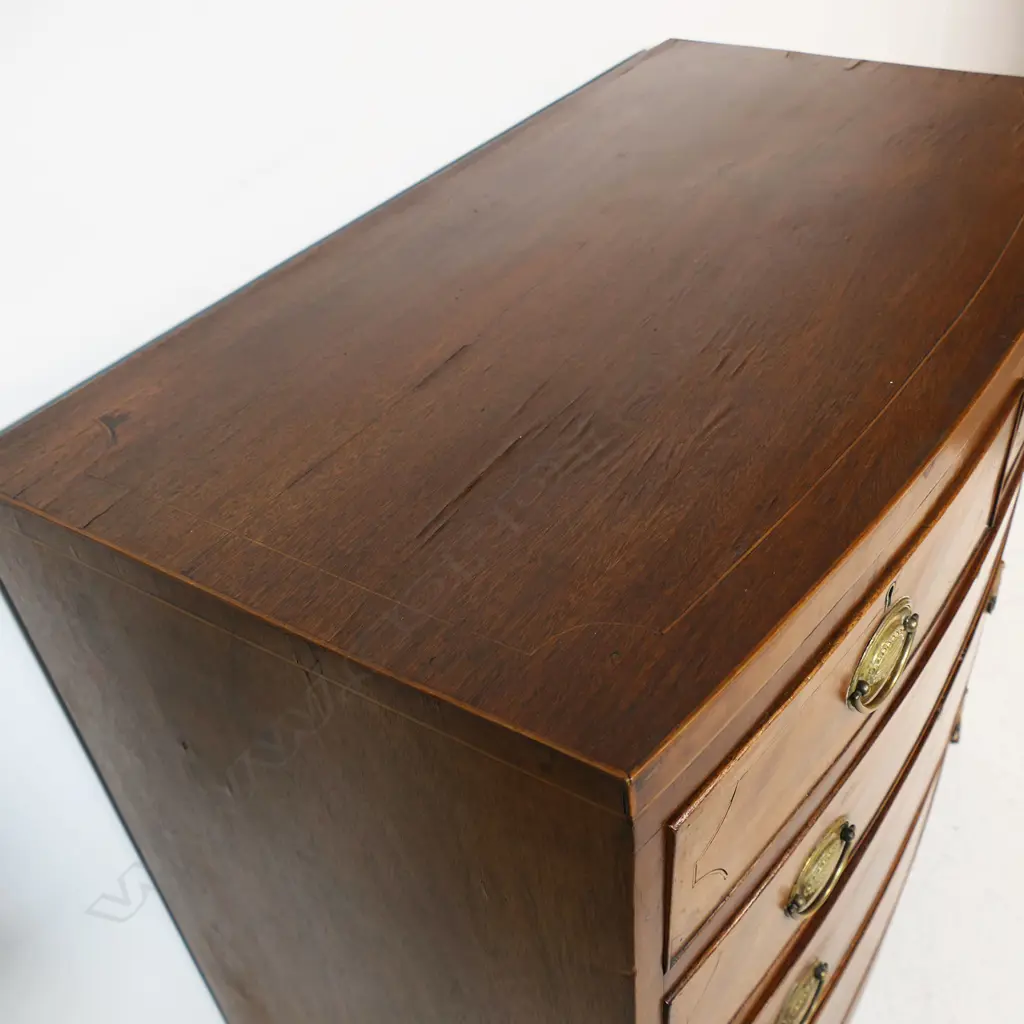 SMALL PROPORTION GEORGIAN BOW FRONT CHEST OF DRAWERS 920x460x860mm Image 1++