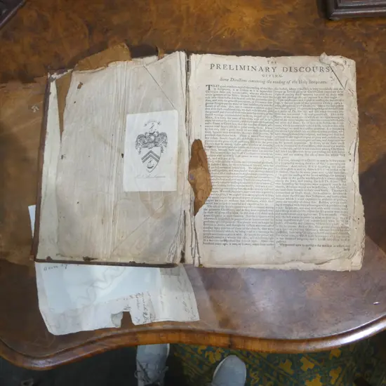 18thC LEATHER BOUND BIBLE