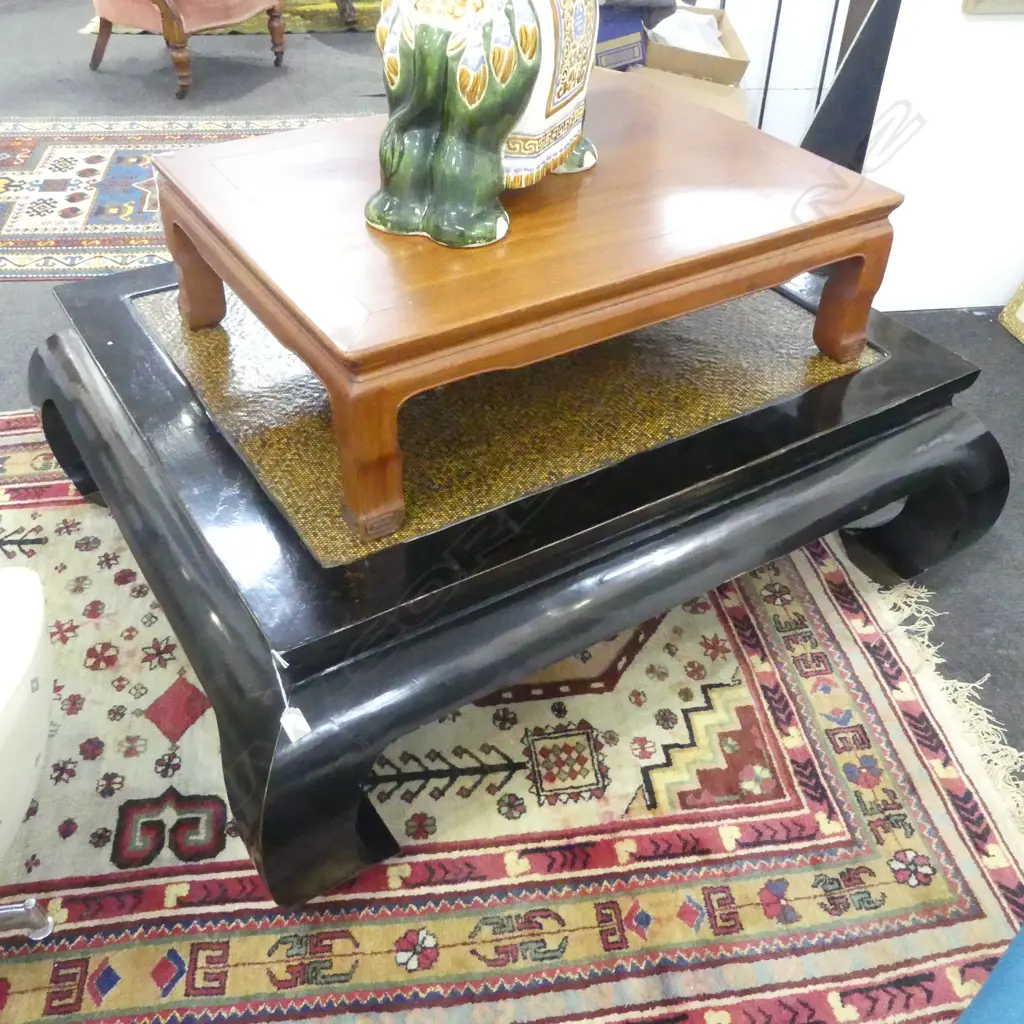 ORIENTAL EBONISED COFFEE TABLE 1400x1200x450mm Image 1++
