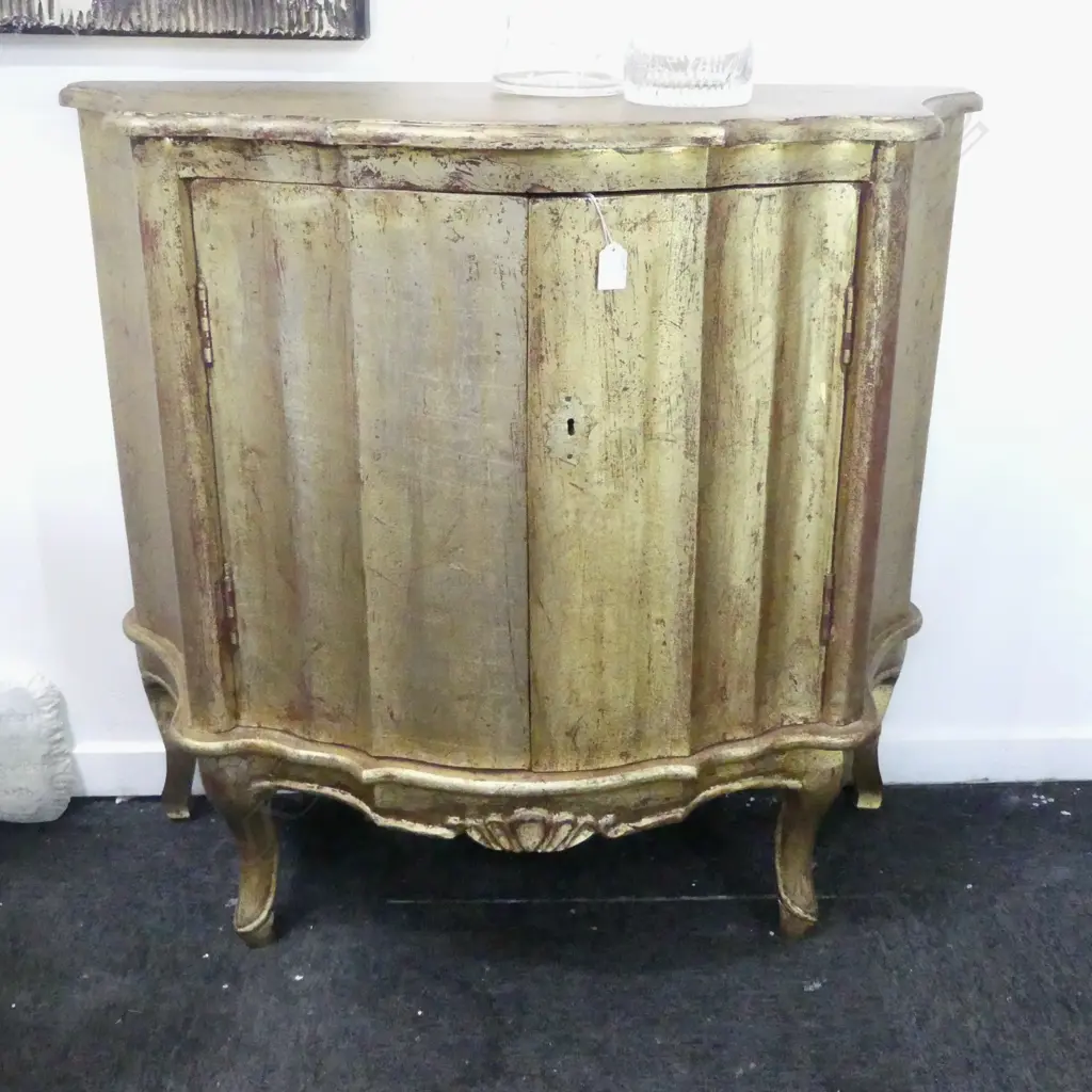 DISTRESSED GILT FRENCH STYLE CABINET 900x390x840mm Image 1++