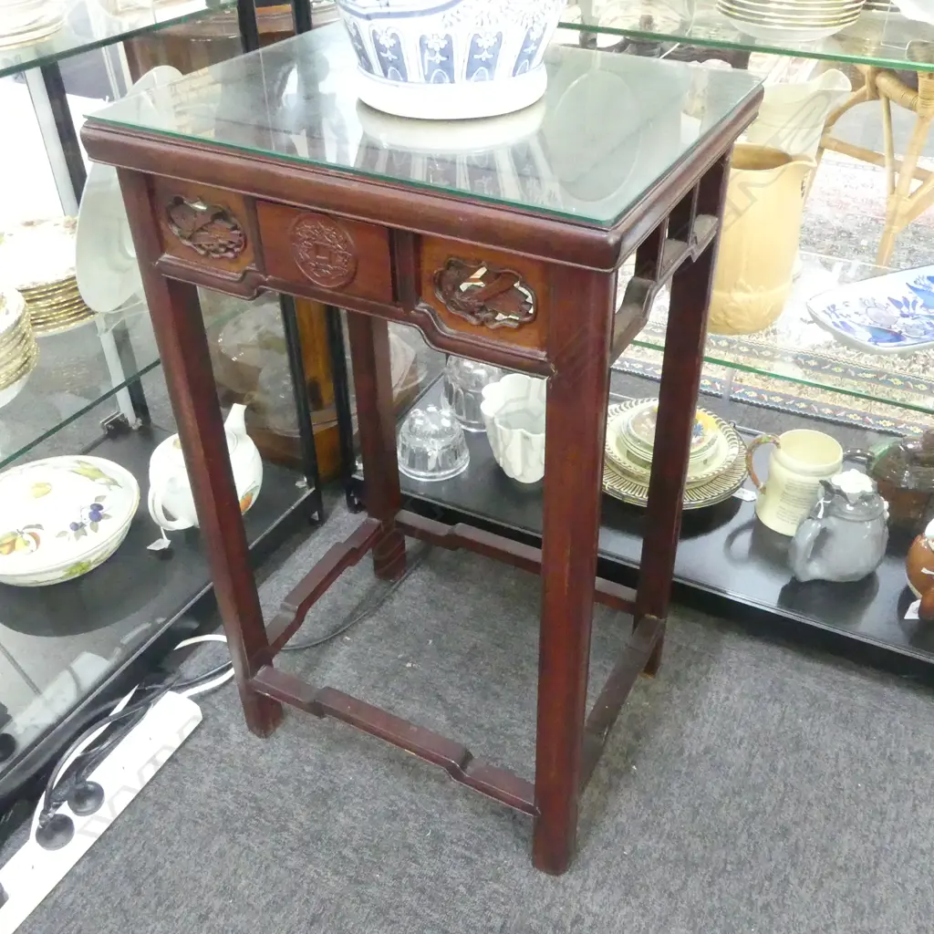 CHINESE CARVED ROSEWOOD TABLE 370x450x750mm Image 1++