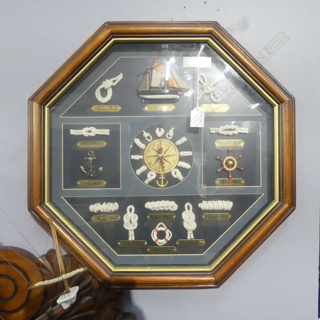 SHIPS KNOTS IN OCTAGONAL FRAME 405x405mm Image 1++