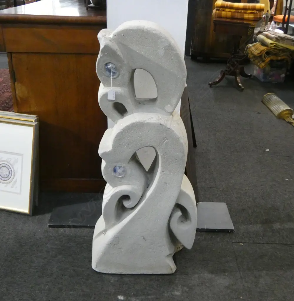 CONCRETE MAORI TANIWHA GARDEN ART SCULPTURE H.990mm Image 1++