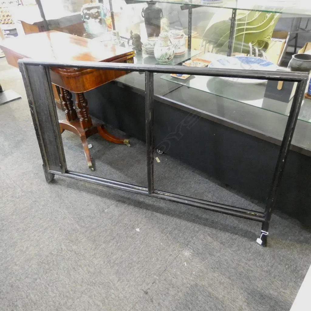 VINTAGE JAPANESE BLACK LACQUER & GILDED FOLDING CLOTHES STAND W.1660mm H.1390mm Image 1++