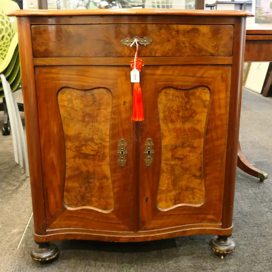 ANTIQUE WOODEN CABINET (TOP ABSENT), W.740mm