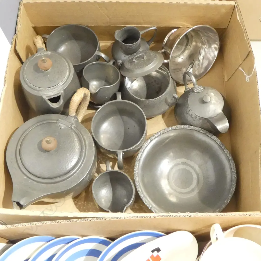 TUDRIC PEWTER TEA SET, ASSTD. TUDRIC, & OTHER ART NOUVEAU PEWTER  Image 1++