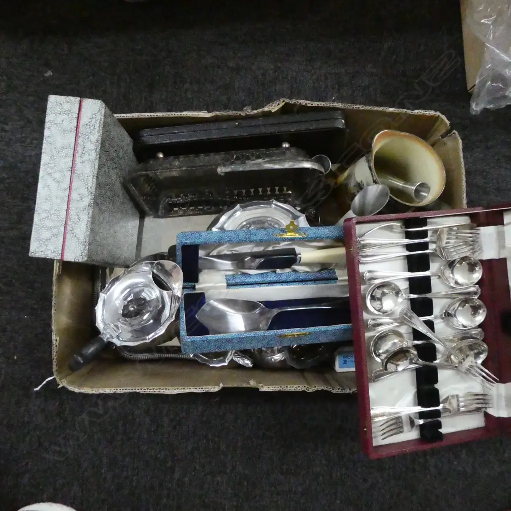 ASST. SILVER PLATE, CASED CUTLERY, ROYAL DOULTON 'THE GLEANERS' JUG H.190mm Image 1++