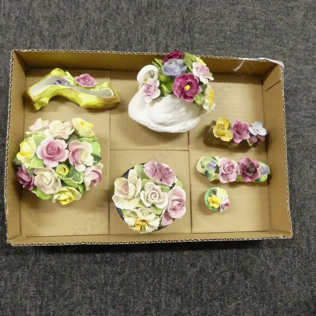 7 FLORAL CHINA ORNS  DIA 110MM LARGEST Image 1++