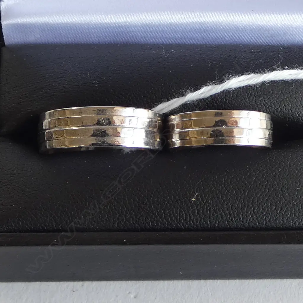 2  18ct WG WEDDING RINGS, SIZE X 1/2 6.4grms, ladies SIZE O 3.88 grms WITH VALUATION Image 1++