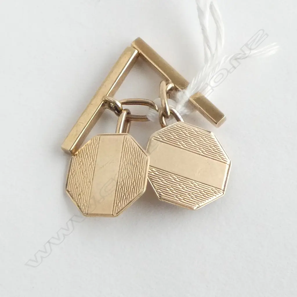 PR 9CT CUFFLINKS, 5.2grms Image 1++