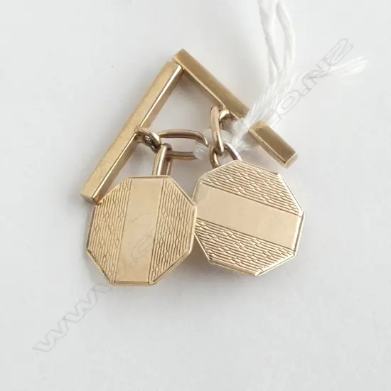 PR 9CT CUFFLINKS, 5.2grms