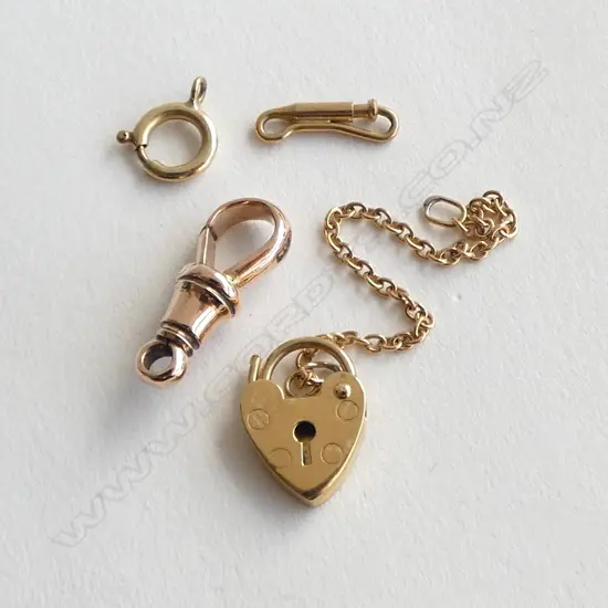 9ct gold FINDINGS 3 CHAIN CLASPS 3gms
