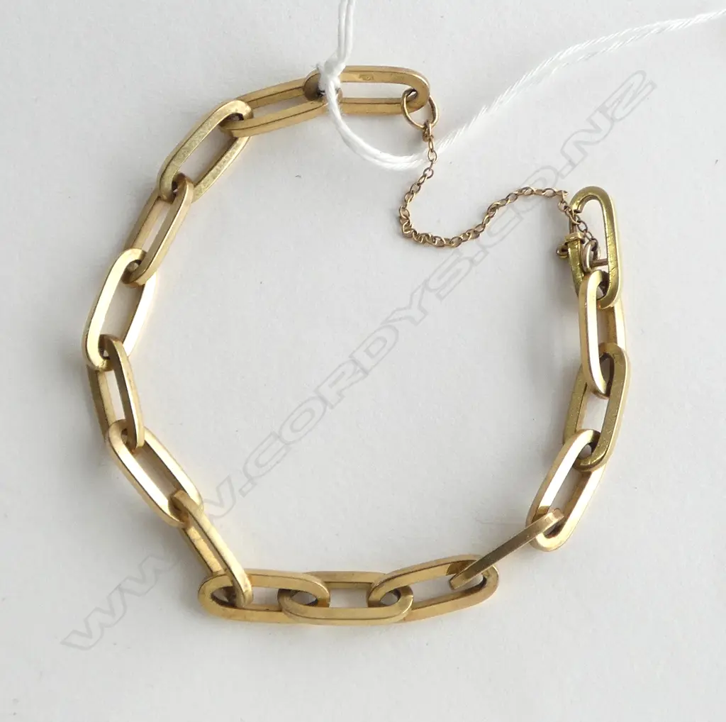 9ct GOLD BRACELET rail type links 18.6gms Image 1++