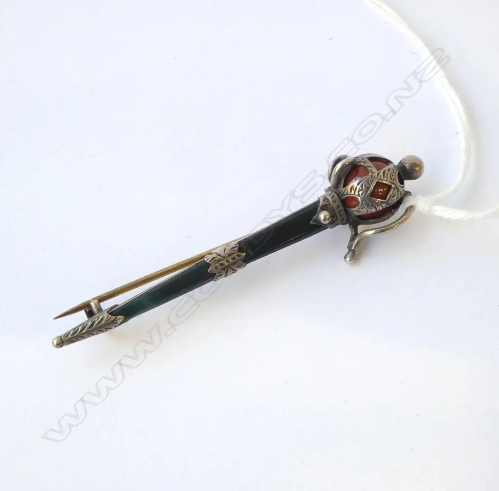 ANTIQUE SILV. SCOTTISH SWORD BROOCH L.65mm Image 1++
