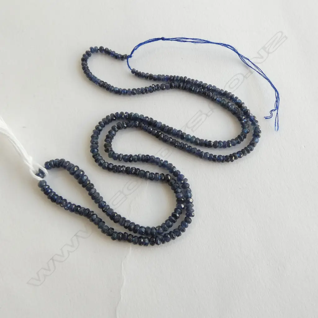 STRING BLUE SAPPHIRE FACETED BEADS (needs clasp) 36.75ct, L.460m Image 1++