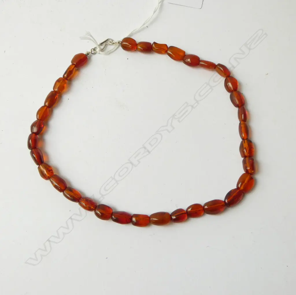 AMBER NECKLACE, STG SILVER CLASP, LENGTH 47cm Image 1++
