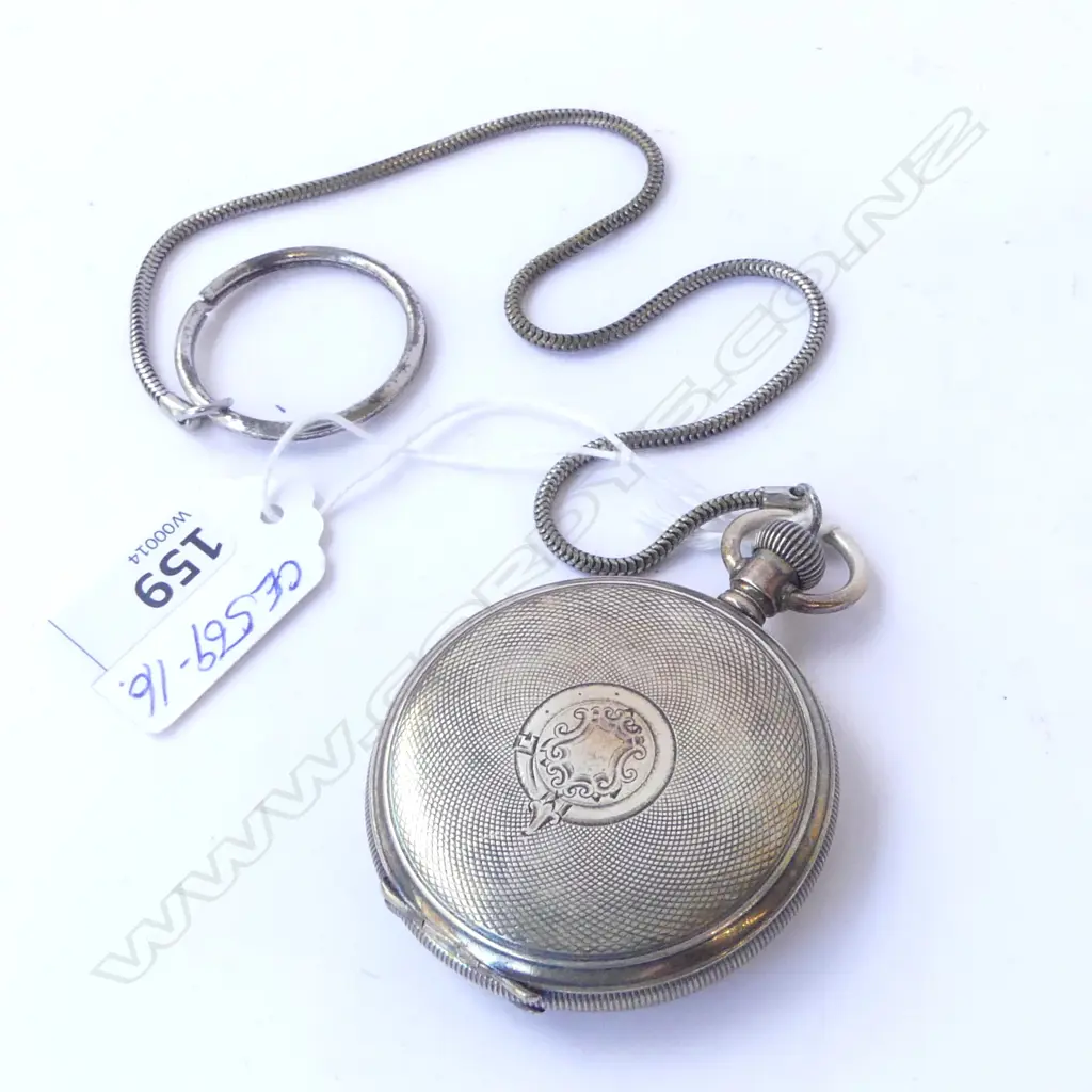 early 20thC 925 SILVER CASED ELGIN HUNTER POCKET WATCH  Image 1++