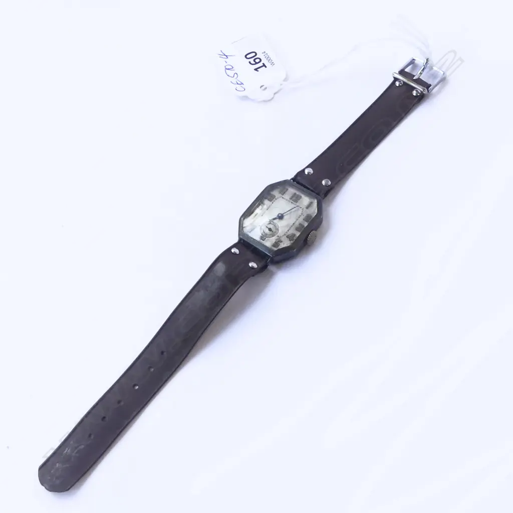 1920's stylish GENT'S STG SILVER SWISS WRISTWATCH apparently not running Image 1++