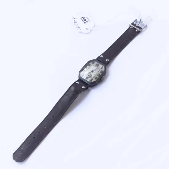 1920's stylish GENT'S STG SILVER SWISS WRISTWATCH apparently not running