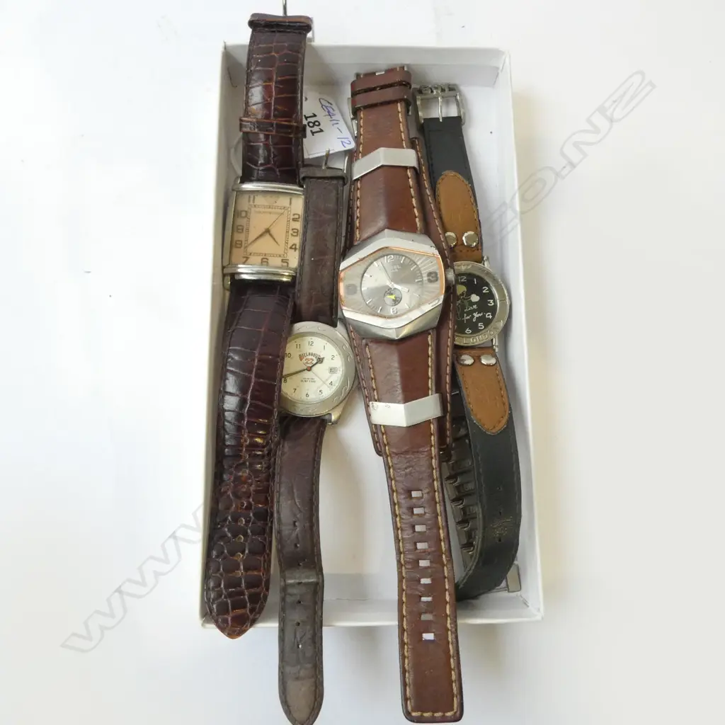 5 GENT'S WRISTWATCHES, DIESEL, EMPORIO ARMANI, BILLABONG & 2 BOY LONDON Image 1++