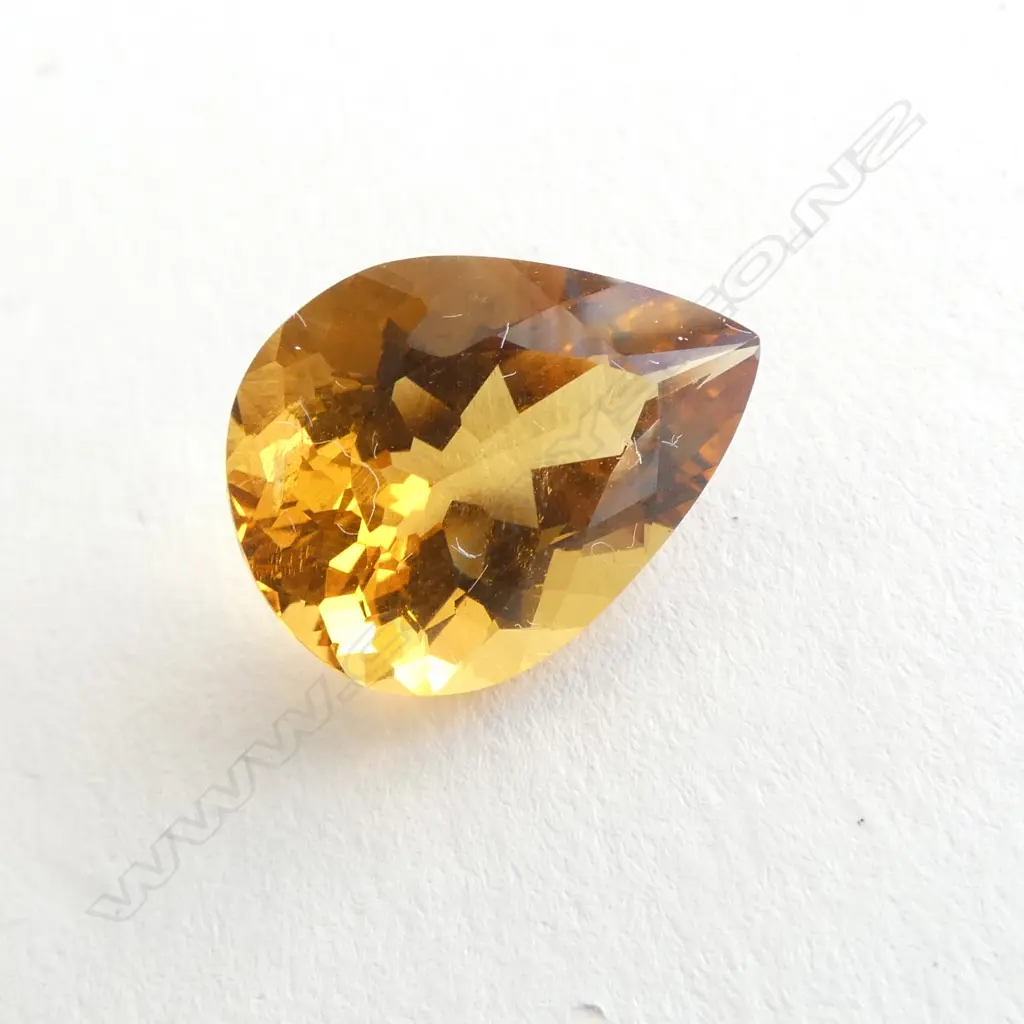 9.51ct UNSET PEAR FACET CUT CITRINE Image 1++
