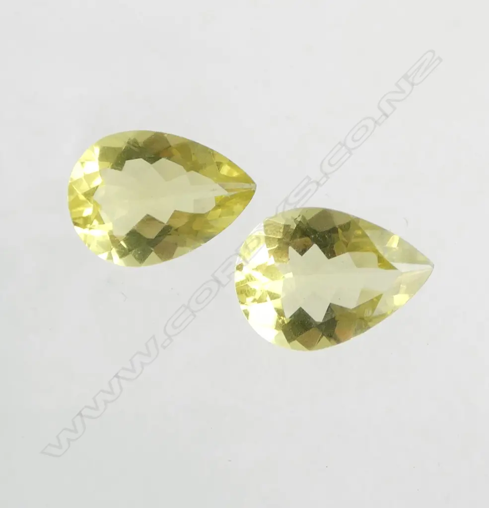 PAIR UNSET STONES - LEMON QUARTZ 8.51ct (total)  Image 1++