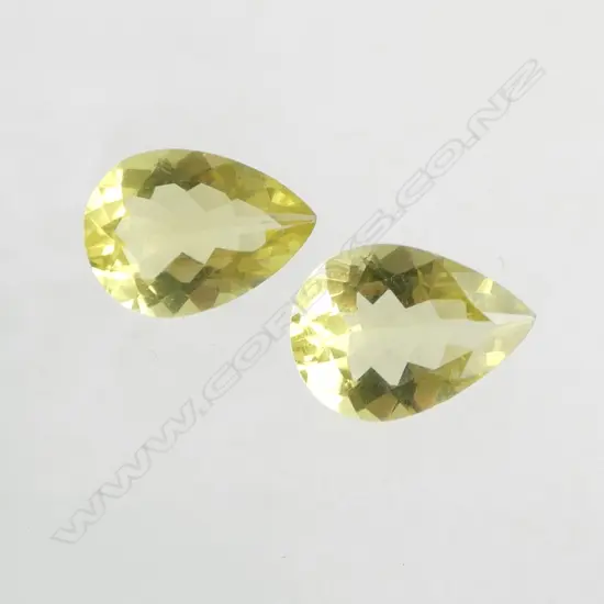PAIR UNSET STONES - LEMON QUARTZ 8.51ct (total) 