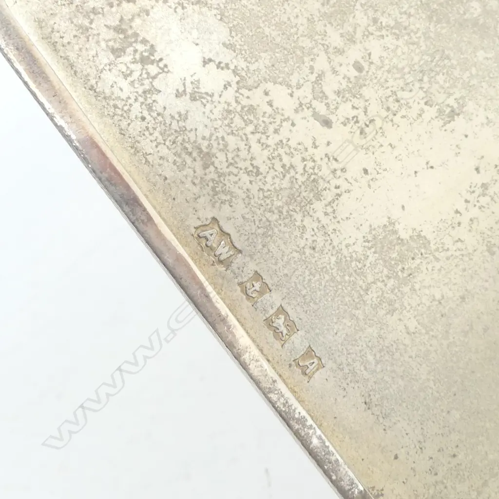 LRG SILVER CIGARETTE/CHEROOT CASE, TEXTURED FINISH w FISH on LINE ETCHED to FRONT, BIRM.1949, 199gm Image 1++