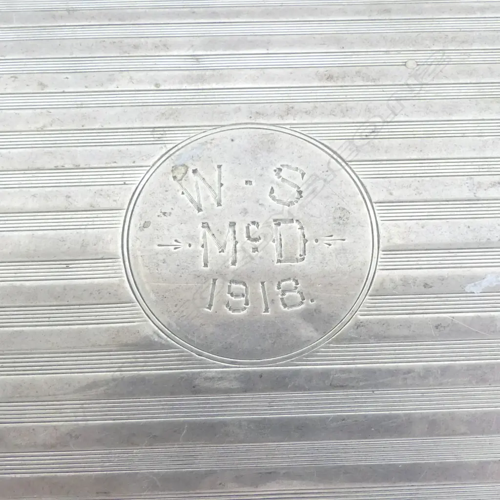 STG SILVER HINGED LID CIGARETTE BOX with faults  Image 1++