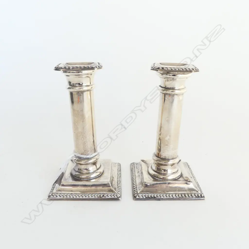 PR STG SILVER CANDLESTICKS B'HAM 1901 H.125mm 261grms Image 1++