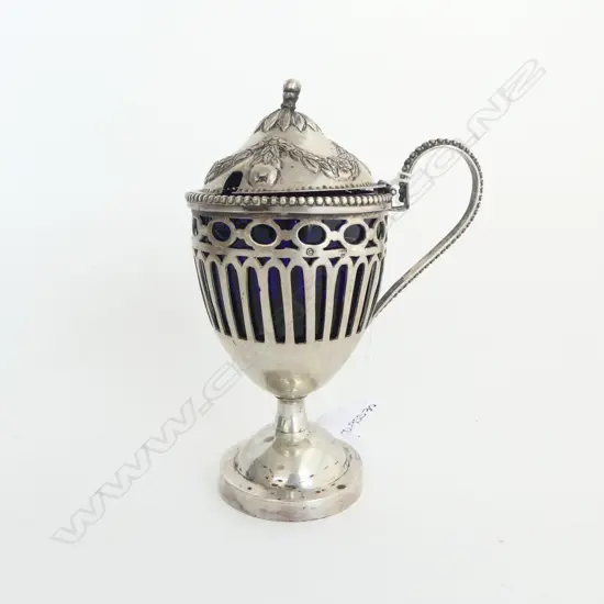 19thC FRENCH? SILVER MUSTARD POT w faults 